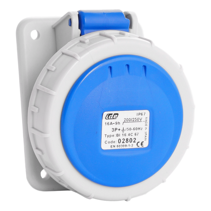 IDE CEE 16A 4p 240VAC IP67 stopk. schuin inb.