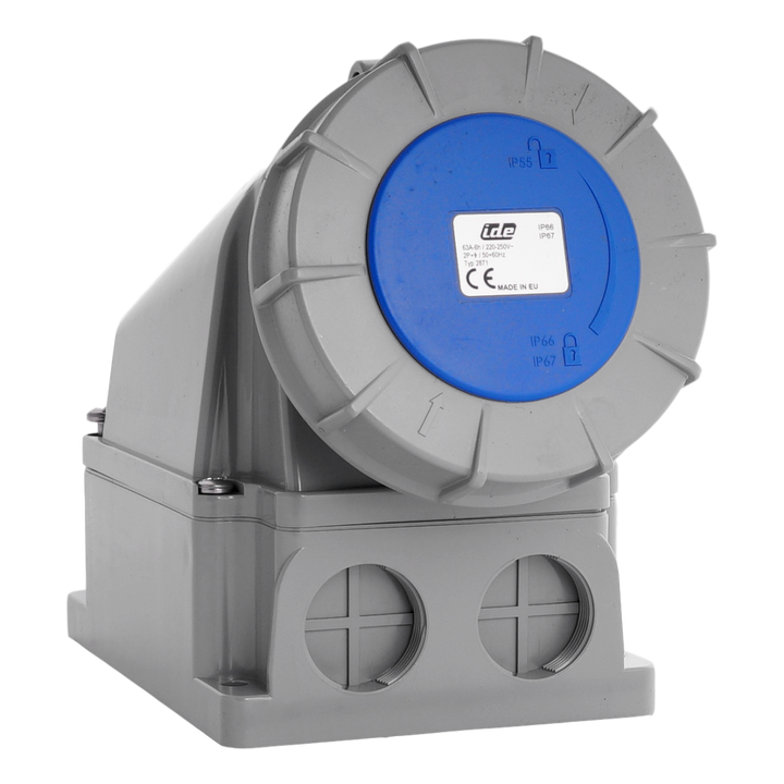 IDE  CEE  63A 2p+A 250V IP67 stopcontact opbouw