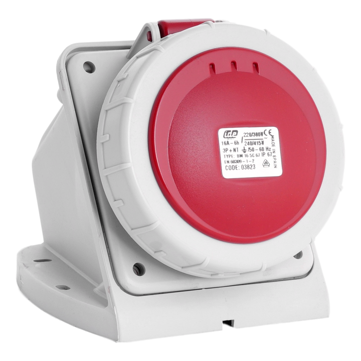 IDE CEE 16A 5p 400VAC IP67 stopcontact opbouw