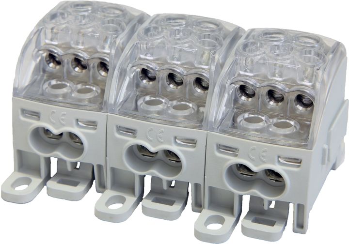 Verdeelklem PDB160 2p 25, 2x16, 3x10mm² Cu grijs