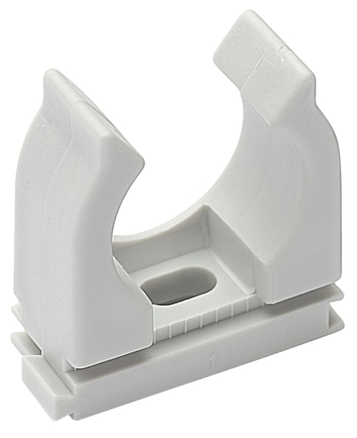 Attache tube plast. ouverte pour tubes de Ø 20mm