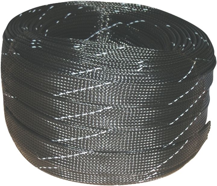 Polyester geweven beschermkous 10 tot 18mm zwart