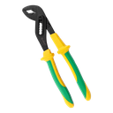 Rack and pinion pliers, insulated, 250 mm long.