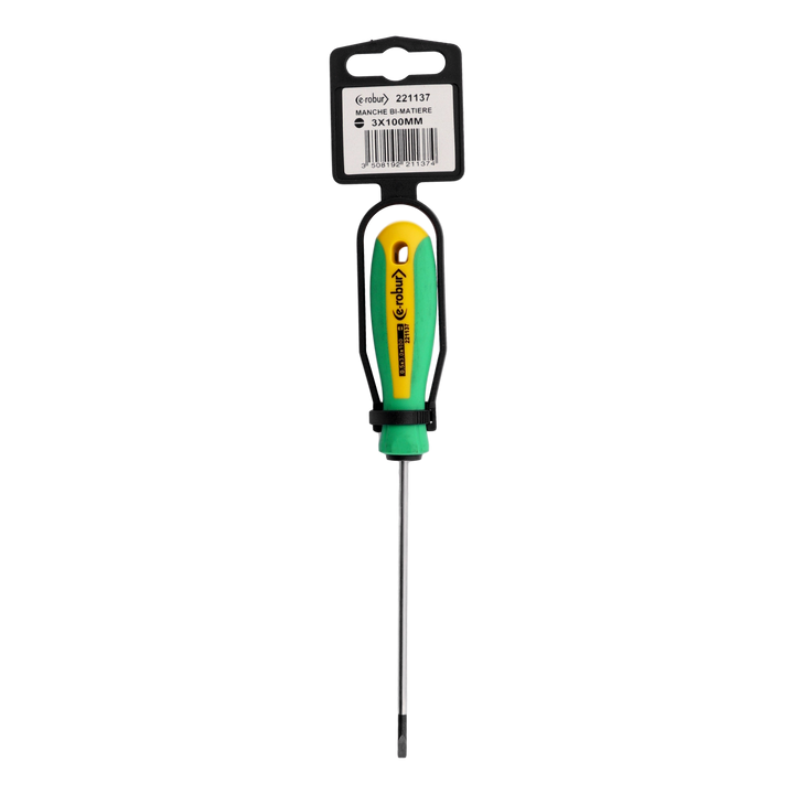 Sleufschroevendraaier met ongeïsoleerde ronde schacht 3x100