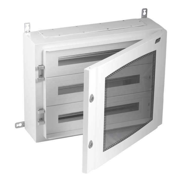 METAL DISTR. ENCL. 72mod Transp. door (150mm)