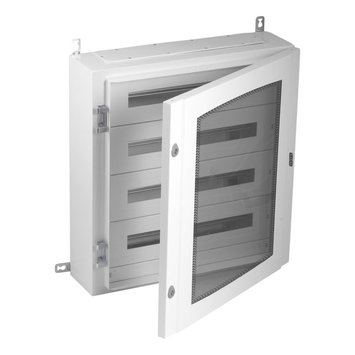 METAL DISTR. ENCL. 96mod Transp. door (150mm)