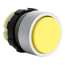 Bouton poussoir jaune, bague metal.
