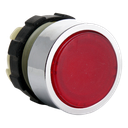 Bouton poussoir lumineux rouge, bague metal.