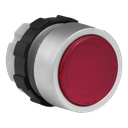 Bouton poussoir rouge, bague metal.