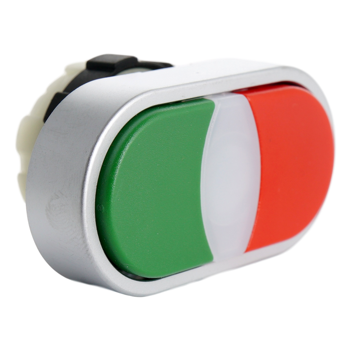 Push button dubble green/red warning light 1.9W