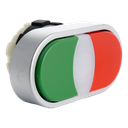 Push button dubble green/red warning light 1.9W