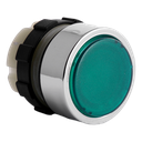 Illuminated push button green with chrome ring