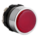 Illuminated push button red with chrome ring