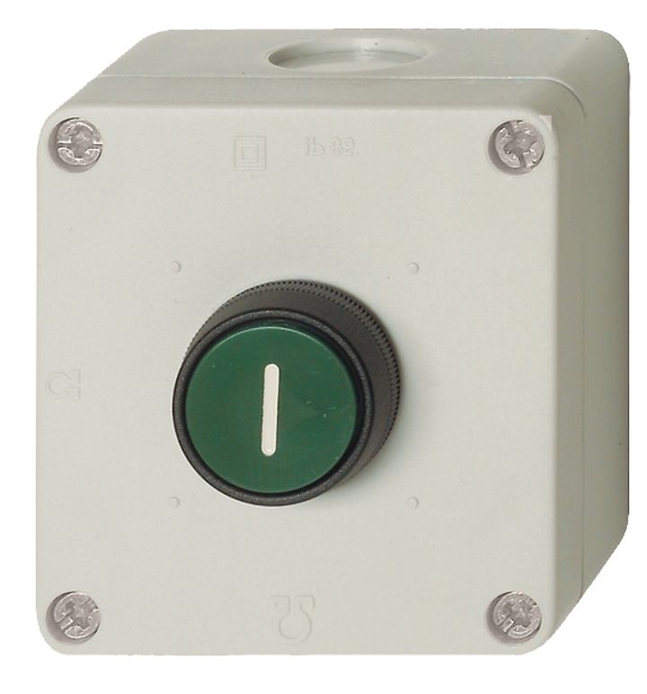 ON push button green-I, encl.