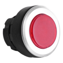 Bouton poussoir lumineux rouge, avec bague plastique noire