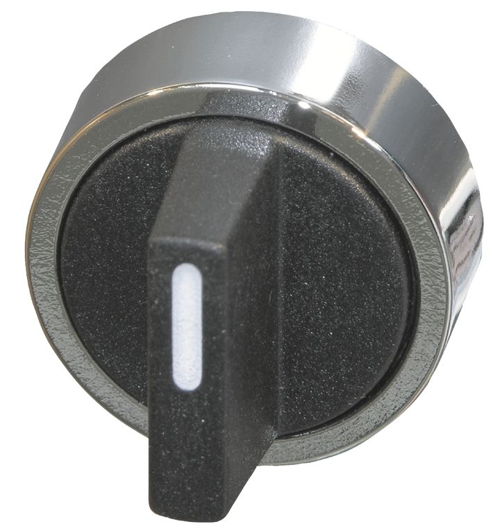 Rotary knob 0-I black with plastic bezel black