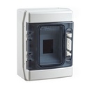 Coffret app. IP65 porte transp. 1x 4 mod. + born. de terre