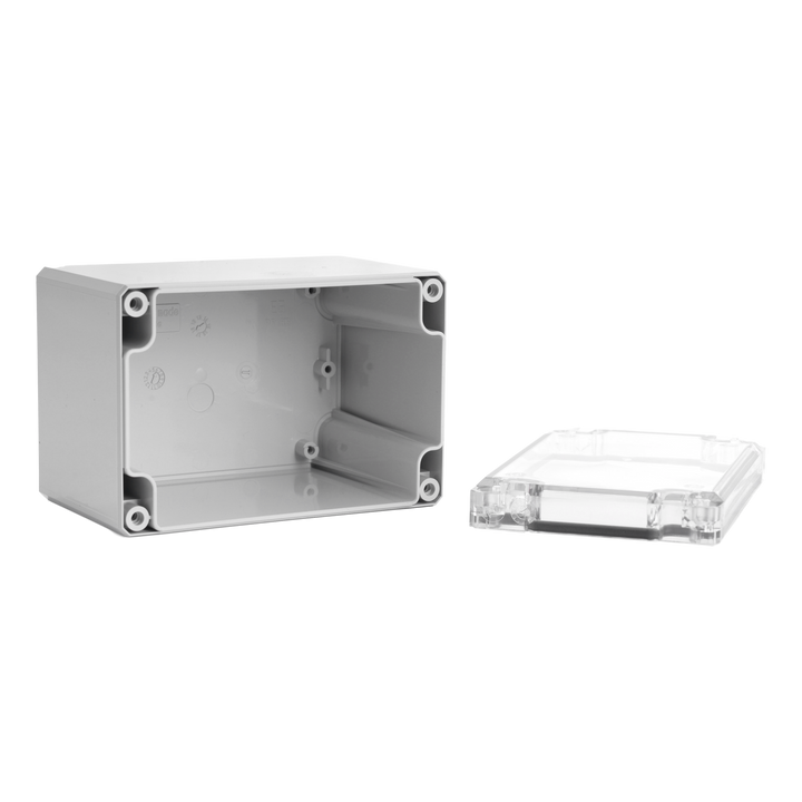 Behuizing in ABS, transp. deksel Cubo D 80x120x86 volle zijw