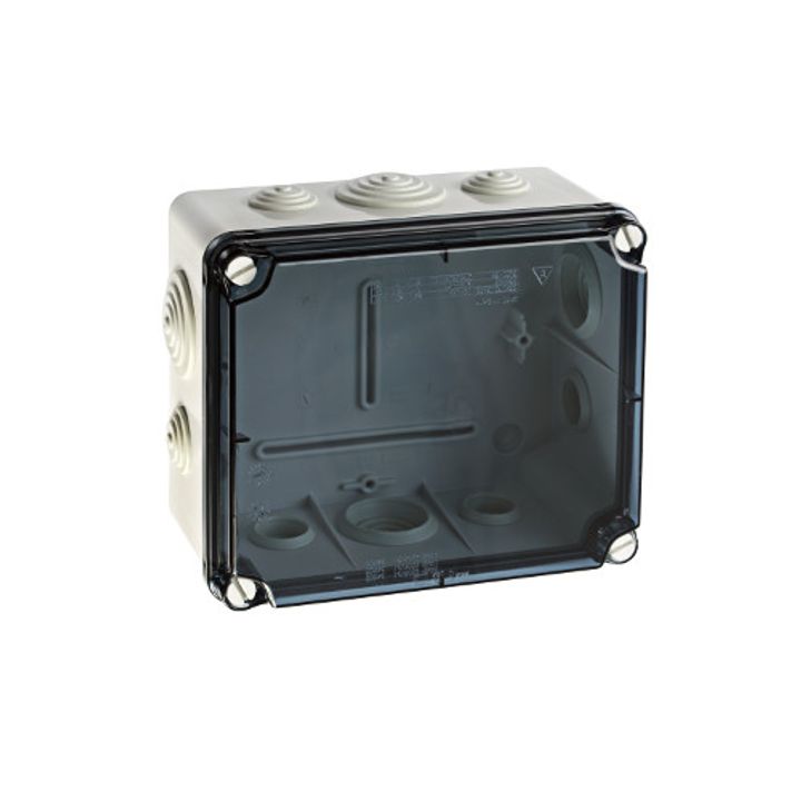 Junction box 189x151x95 with cable gland + cover transparent