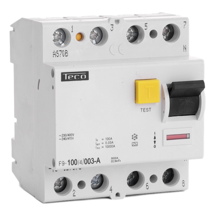 Diff. schak. Teco 4P 100A 30mA Type A