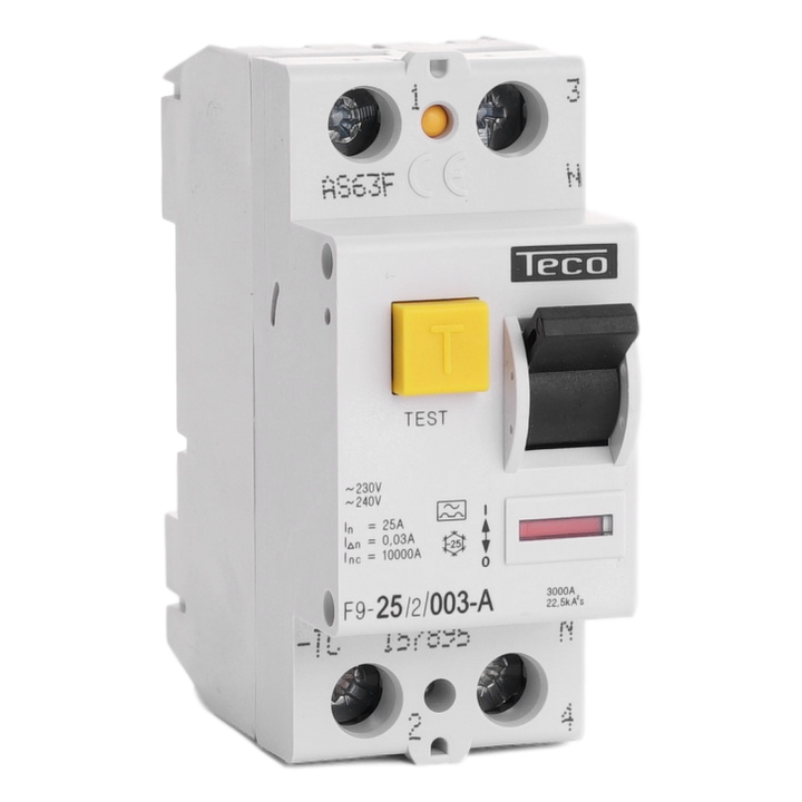 Diff. schak. Teco 2P 25A 30mA Type A