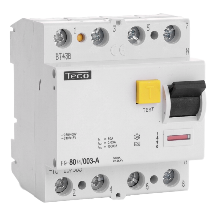 Residual current circuit breaker TC 4P 80A 30mA type A