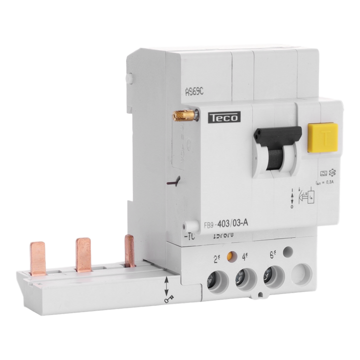RCCB trip block Teco 3P 40A 300mA type A