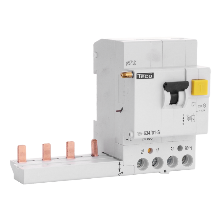 RCCB trip block Teco 4P 63A  100mA type S-AC