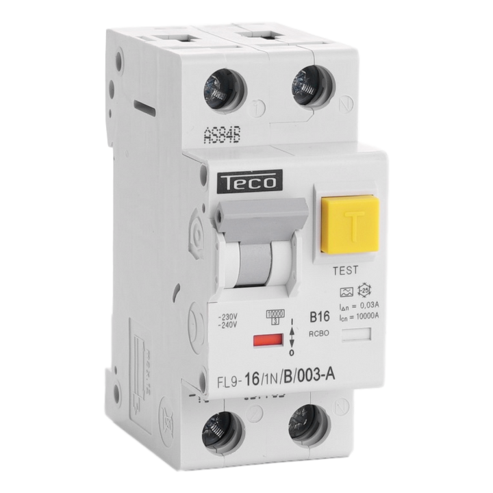 RCBO Teco 1N 16A Curve B Type A 30mA
