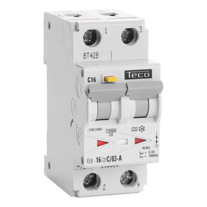 RCBO Teco 2p 16A Curve C Type A 300mA