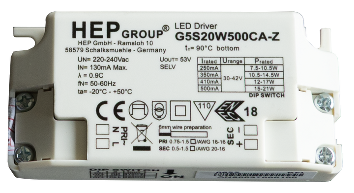 Driver HEP Fixed 20W voor PANAMA  met Male Connector
