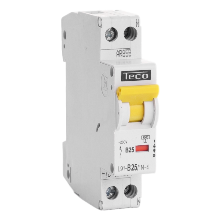 Disjoncteur Teco 1N 25A 4,5kA Courbe B 1mod.