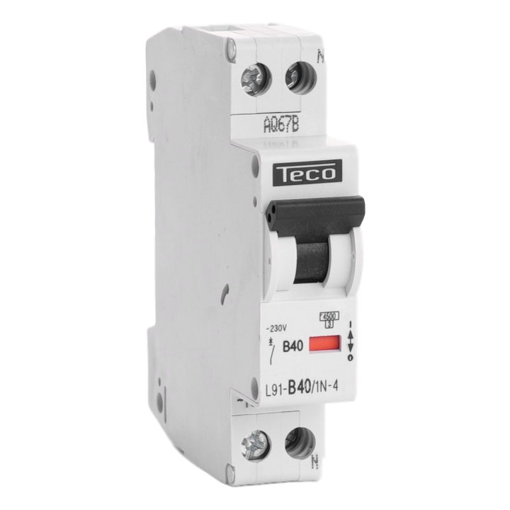 Automaat Teco 1N 40A 4,5kA Curve B 1 module