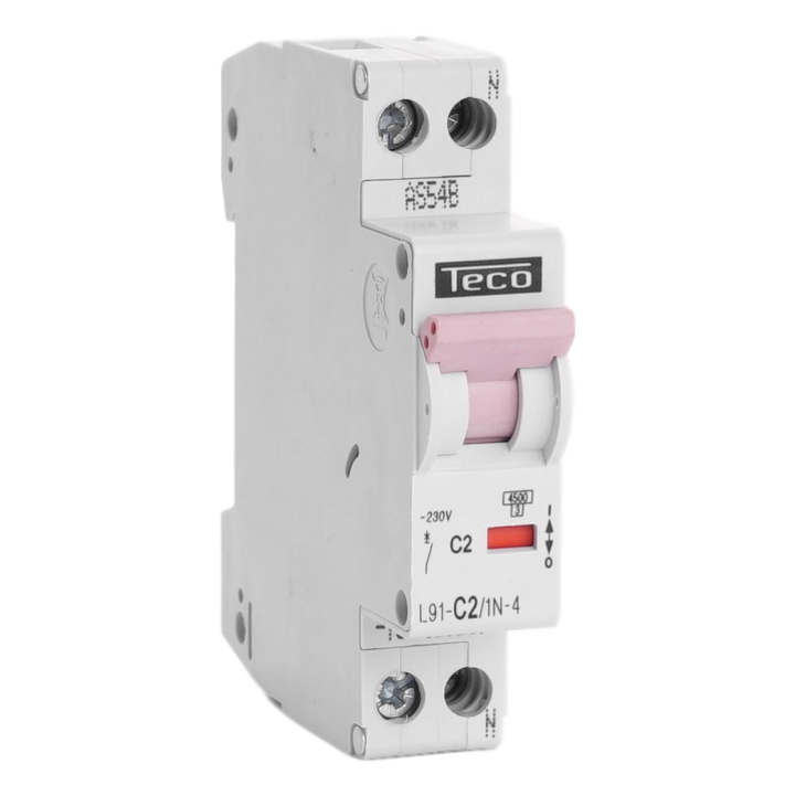 Automaat Teco 1N 2A 4,5kA Curve C 1 module