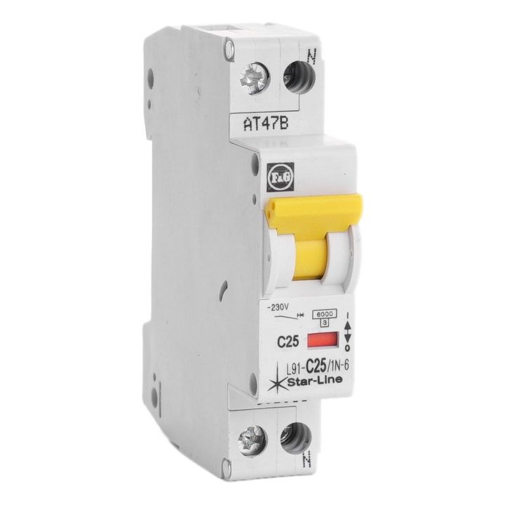 MCB TC 1N 25A 6kA Curve C 1mod.