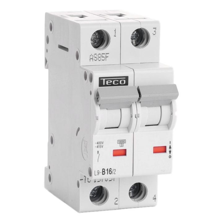 Disjoncteur Teco 2P 16A 10kA Courbe B