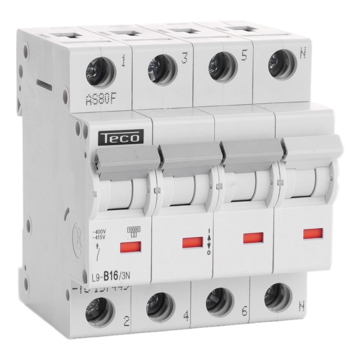 Disjoncteur Teco 3N 16A 10kA Courbe B