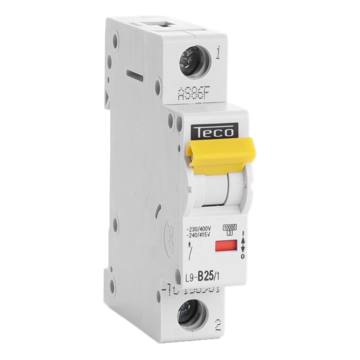 Disjoncteur Teco 1P 25A 10kA Courbe B