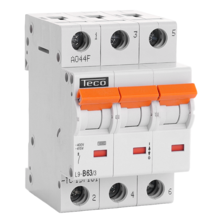 Automaat Teco 3P 63A 10kA Curve B