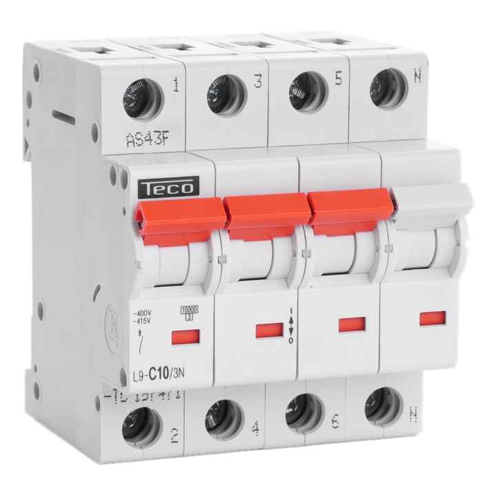 Disjoncteur Teco 3N 10A 10kA Courbe C