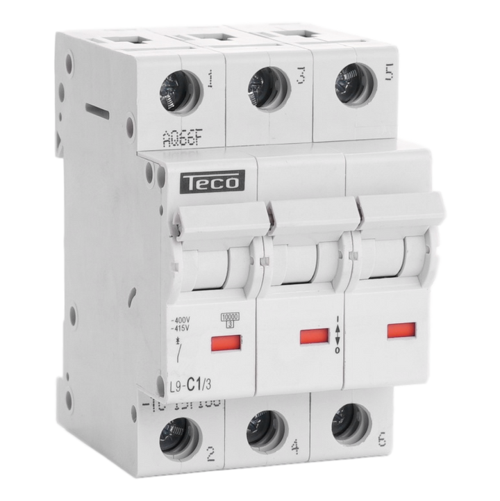 MCB TC 3P 1A 10kA Curve C