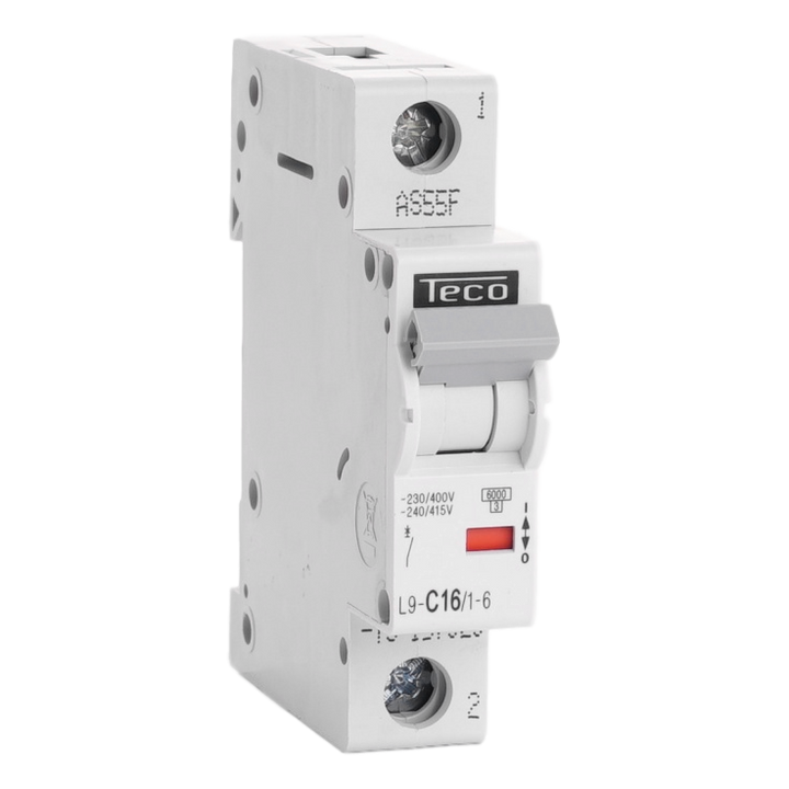 Disjoncteur Teco 1P 16A 6kA Courbe C