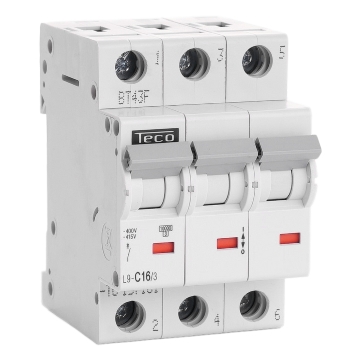 Automaat Teco 3P 16A 10kA Curve C