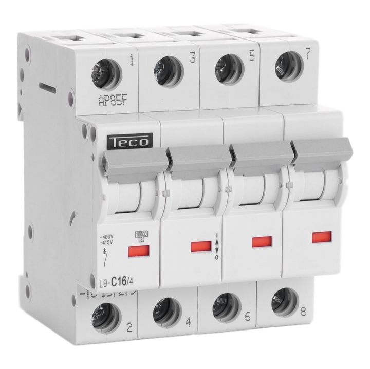 MCB Teco 4P 16A 10kA Curve C