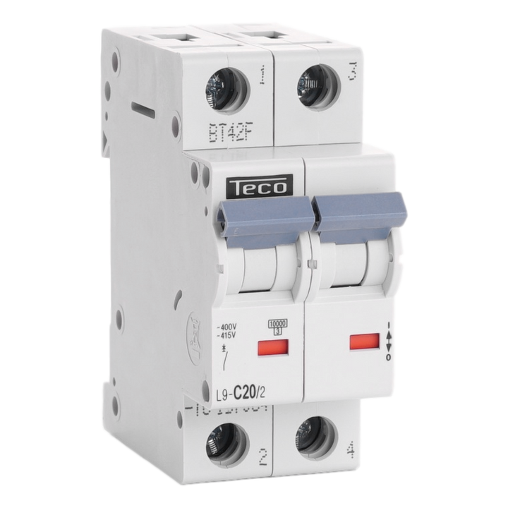 Automaat Teco 2P 20A 10kA Curve C