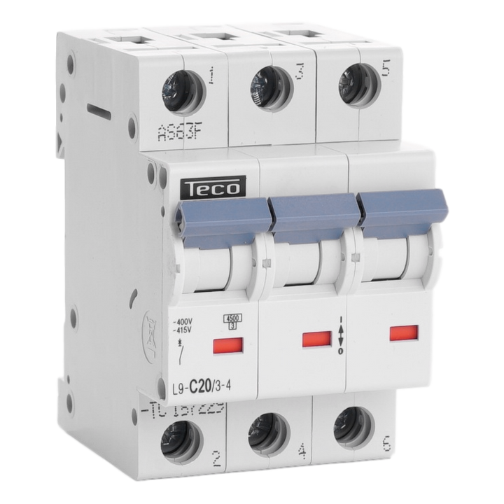 Disjoncteur Teco 3P 20A 4,5kA Courbe C