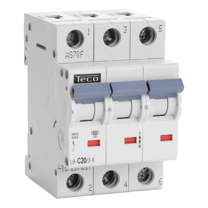 MCB TC 3P 20A 6kA Curve C