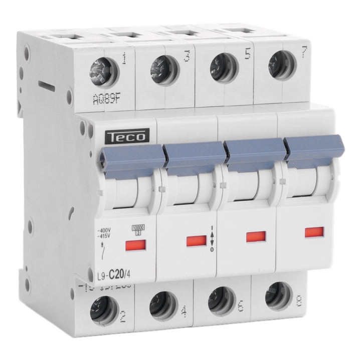 Automaat Teco 4P 20A 10kA Curve C