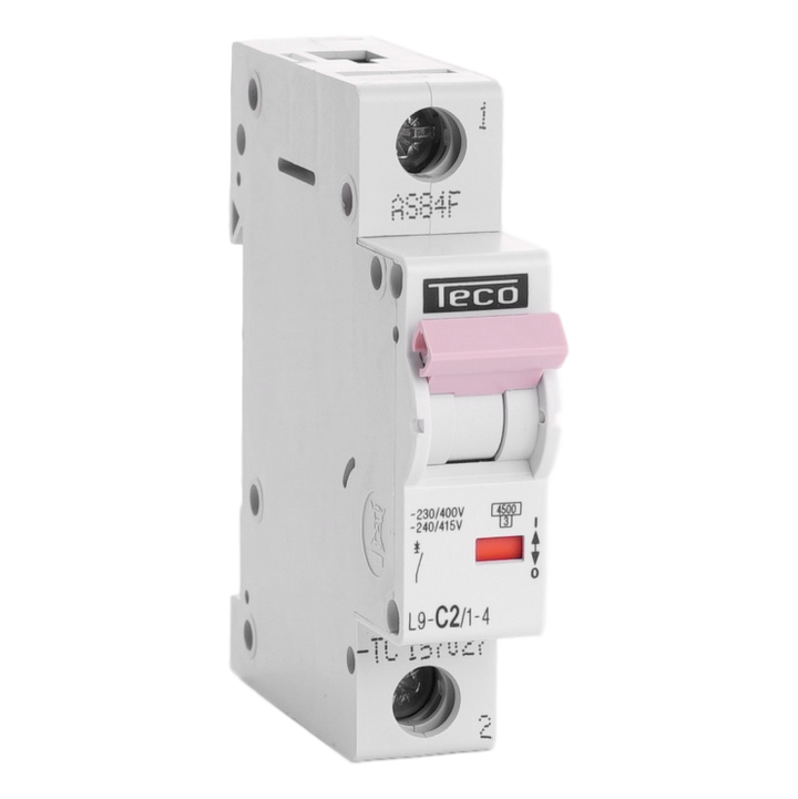 Automaat Teco 1P 2A 4.5kA Curve C