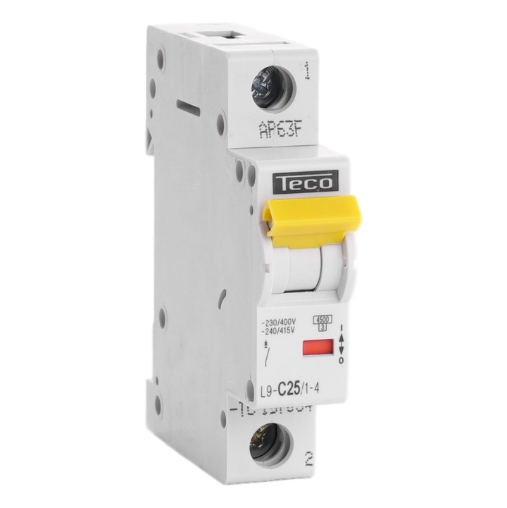 Disjoncteur Teco 1P 25A 4,5kA Courbe C